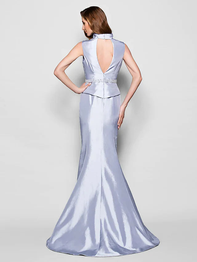 Wholesale Mother of the Bride Dress Queen Anne Taffeta Sleeveless with Sash Ribbon Beading
